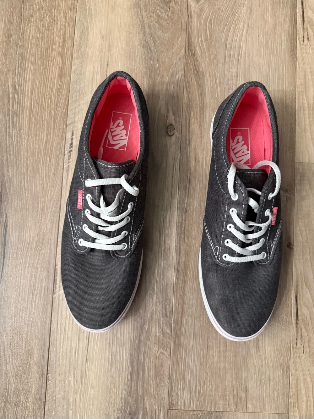 Vans Black Canvas Sneakers with Pink Interior